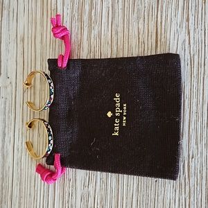 Kate Spade floral hoop earrings, never worn, $16. Firm Price.